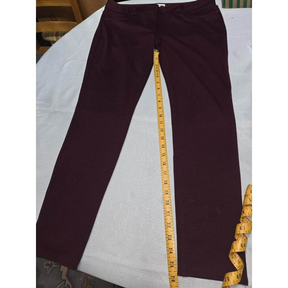 New York & Company Womens Stretch Skinny Pants Size 16 Burgundy